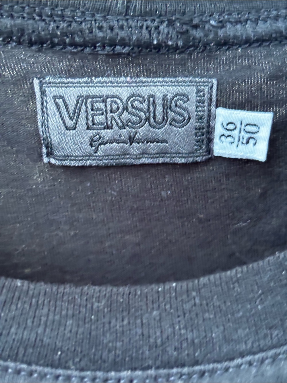 Vintage Versace Black Tee with Red and Yellow Flame Logo Searching for Love - Picture 3 of 15